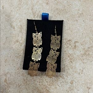 3 for $20 bundle! Gold Owl Dangle Earrings